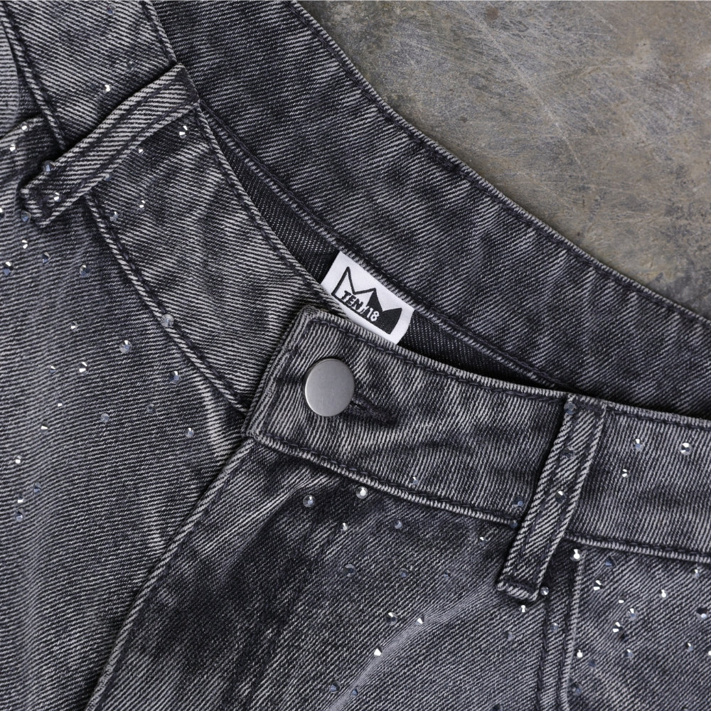Ten/18 Rhinestone Reverse Jorts